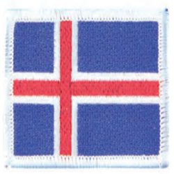 Embraided badge Flag white outline