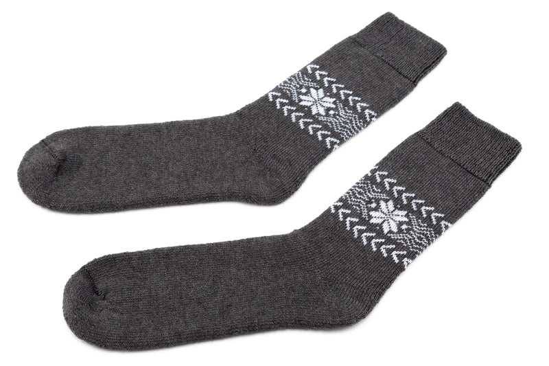 Icelandic sweaters and products - Álafoss Wool Socks w/ Traditional Pattern Wool Socks - NordicStore