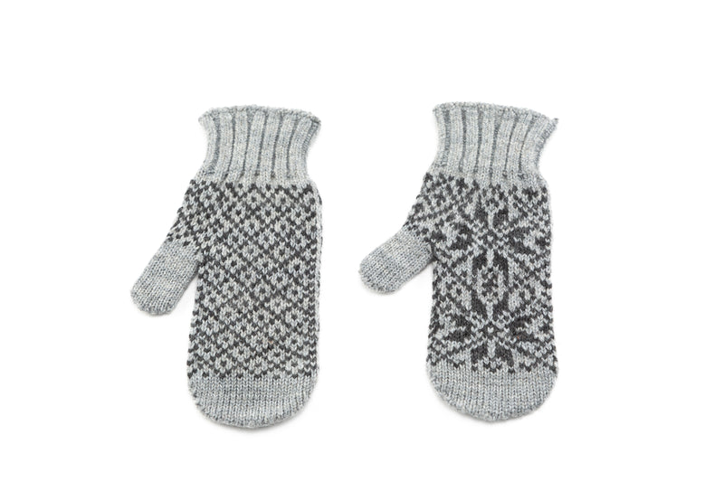 Icelandic sweaters and products - Álafoss Rose Pattern Wool Mittens Wool Mittens - NordicStore