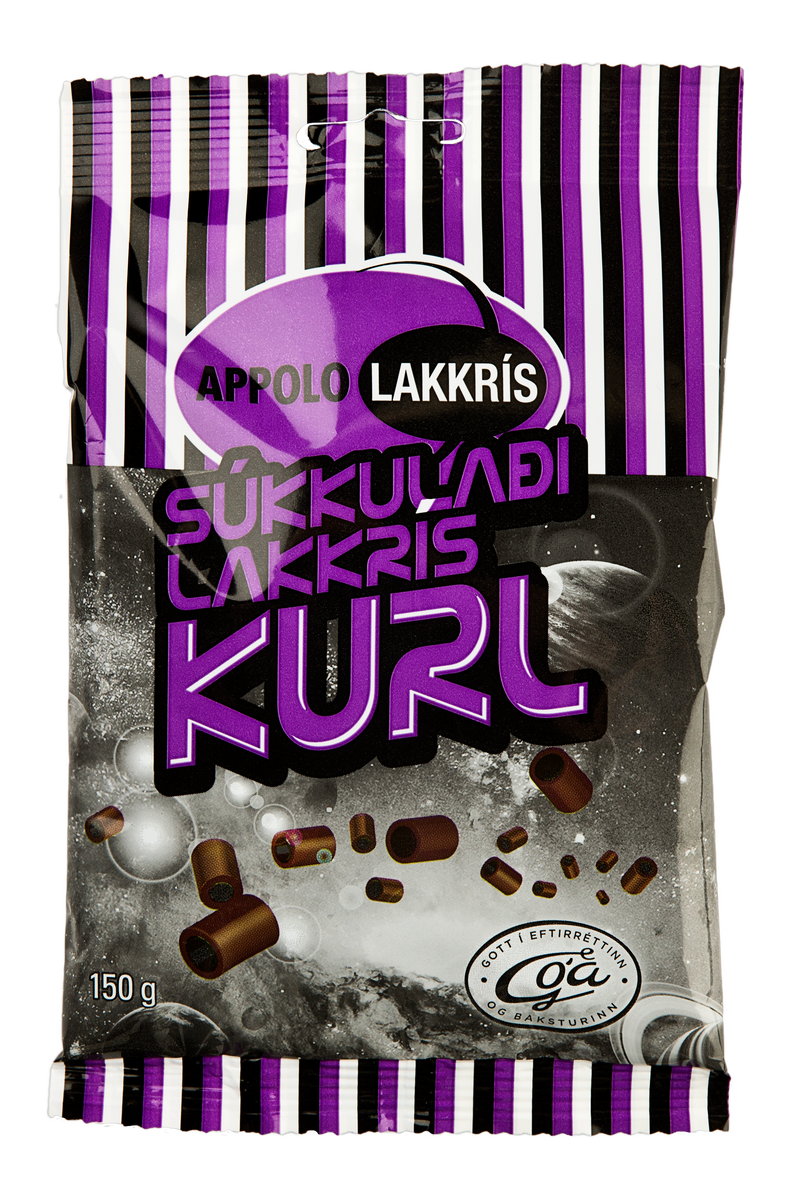 Appolo Liquorice "Kurl" covered with chocolate  (150gr)