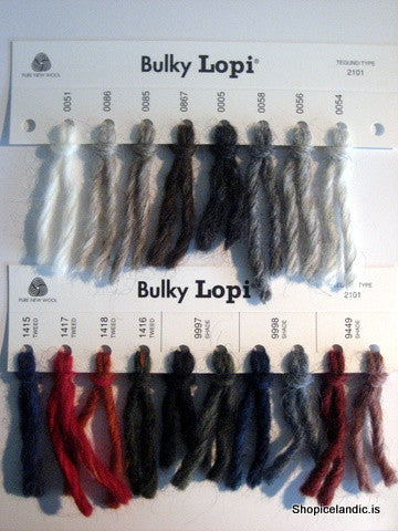 Icelandic sweaters and products - Bulky Lopi Samples Card Sample Card - NordicStore