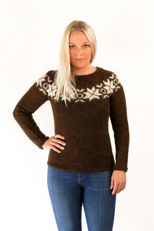 Icelandic sweaters and products - Eykt Wool Pullover Brown Wool Sweaters - NordicStore