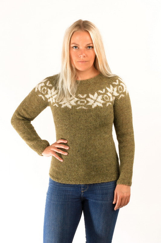 Icelandic sweaters and products - Eykt Wool Pullover Green Wool Sweaters - NordicStore