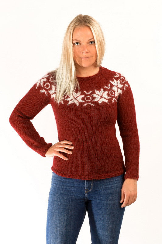 Icelandic sweaters and products - Eykt Wool Pullover Red Wool Sweaters - NordicStore