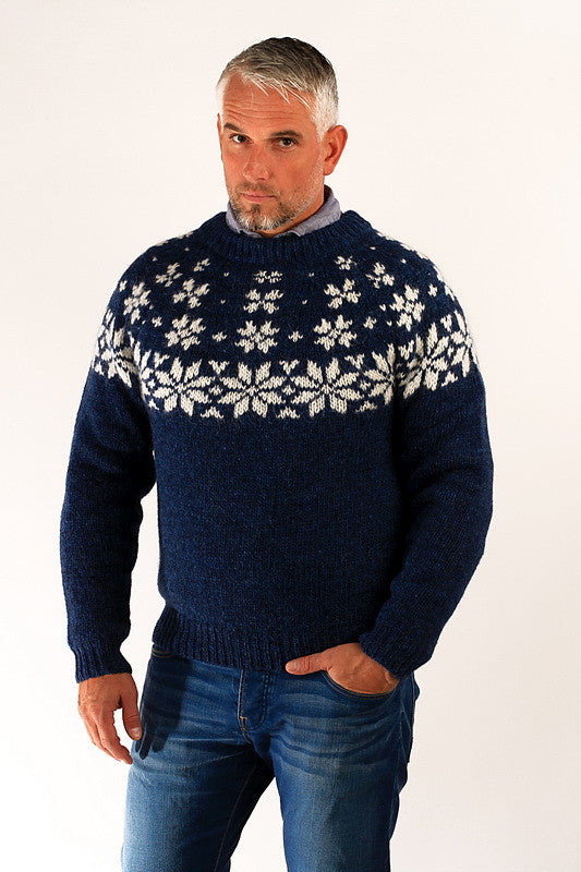 Icelandic sweaters and products - Fönn Wool Sweater Blue Wool Sweaters - NordicStore