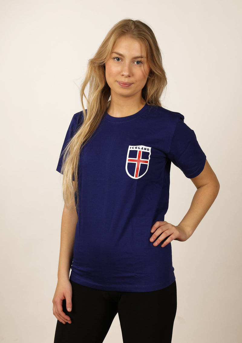 Icelandic sweaters and products - Women's t-shirt Iceland Flag Shield Tshirts - Shopicelandic.com