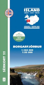 Icelandic sweaters and products - Hiking Map 11 - Borgarfjörður - 1:100.000 Maps - NordicStore