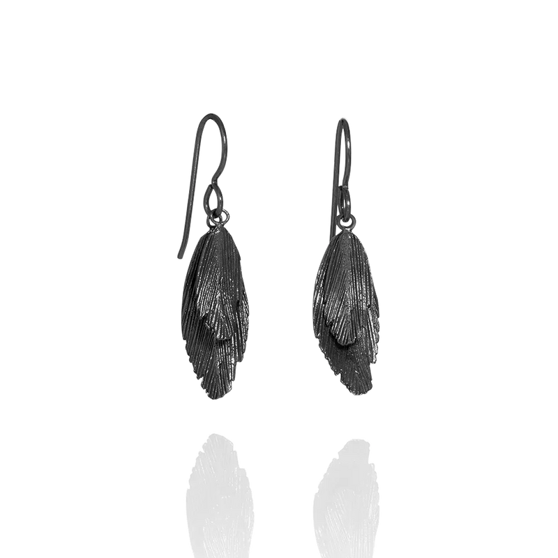 Raven Oxidized Silver Earrings (Raven 101 OX)