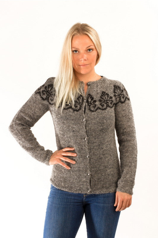 Icelandic sweaters and products - Hruni Wool Cardigan Grey Wool Sweaters - NordicStore