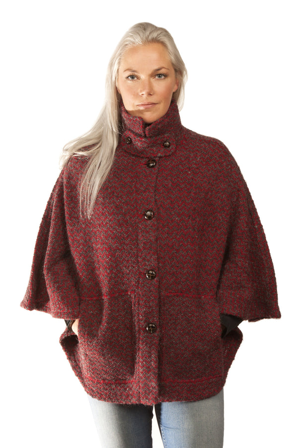 Icelandic sweaters and products - Magga Cape - Red Icelandic Design - NordicStore