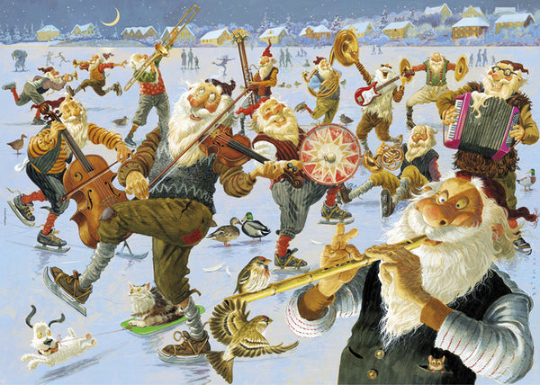 Icelandic sweaters and products - Yule Lads Band on Skates - Jigsaw Puzzle (500pcs) Puzzle - NordicStore