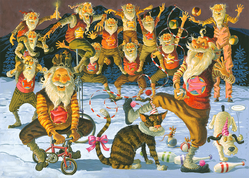 Icelandic sweaters and products - Yule Lads Christmas Circus - Jigsaw Puzzle (1000pcs) Puzzle - NordicStore