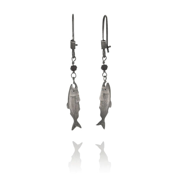 LAX EARRINGS oxidized silver