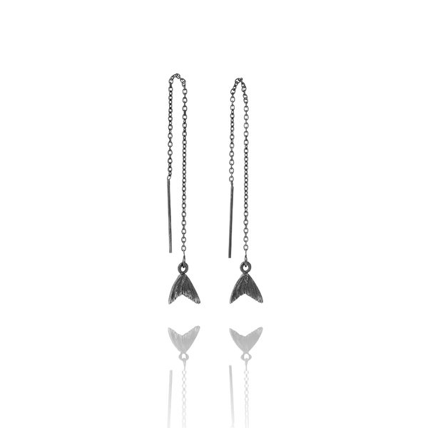 LAX hanging EARRINGS oxidized silver