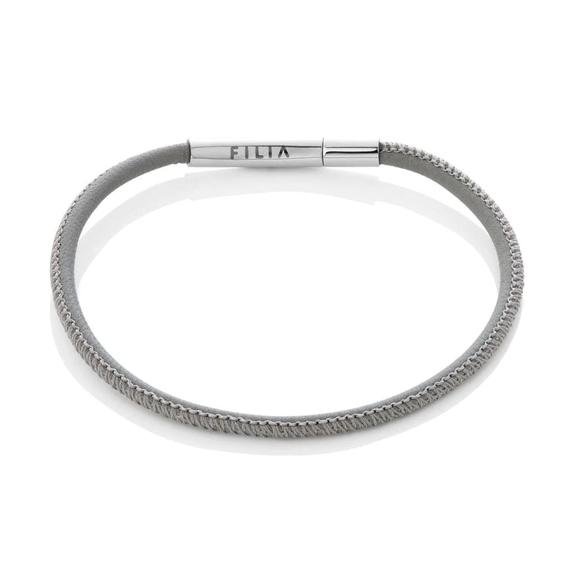 Pandora grey leather bracelet on sale