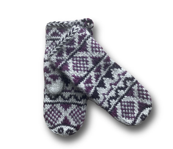 Goa Wool Mittens - Burgundy