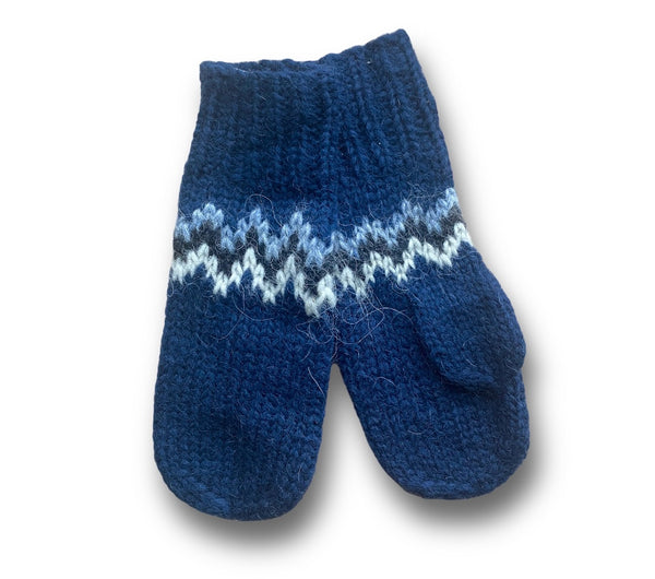 Wool Mittens - Blue