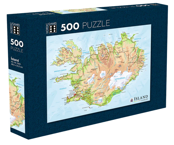 Map of Iceland - Jigsaw Puzzle (500pcs)