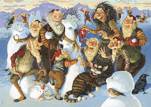 Icelandic sweaters and products - Yule Lads Snowman Competition - Jigsaw Puzzle (1000pcs) Puzzle - NordicStore