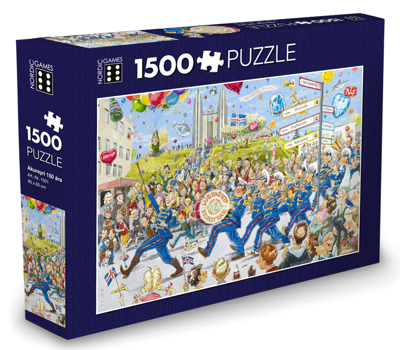 Icelandic sweaters and products - The 150th Anniversary of Akureyri - Jigsaw Puzzle (1500 pcs) Puzzle - NordicStore