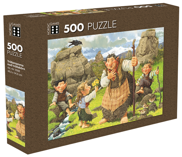 Icelandic sweaters and products - Troll mother with children - Jigsaw Puzzle (500pcs) Puzzle - NordicStore