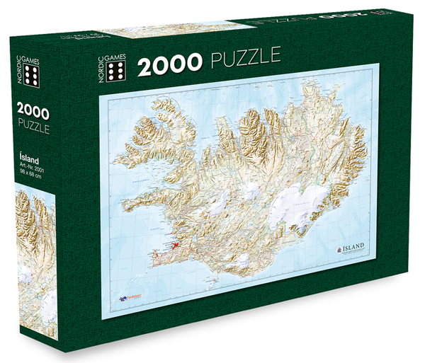 Icelandic sweaters and products - Map of Iceland - Jigsaw Puzzle (2000pcs) Puzzle - NordicStore
