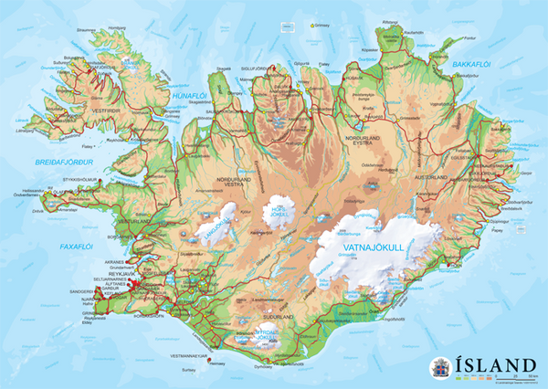 Icelandic sweaters and products - Map of Iceland - Jigsaw Puzzle (500pcs) Puzzle - NordicStore