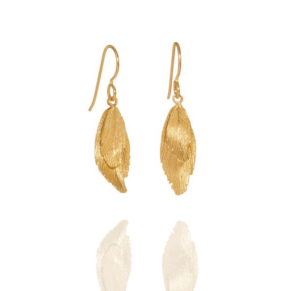 Raven Gold Plated Earrings (Raven 101 GP)