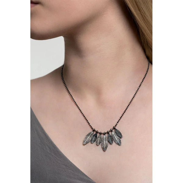 RAVEN NECKLACE oxidized silver