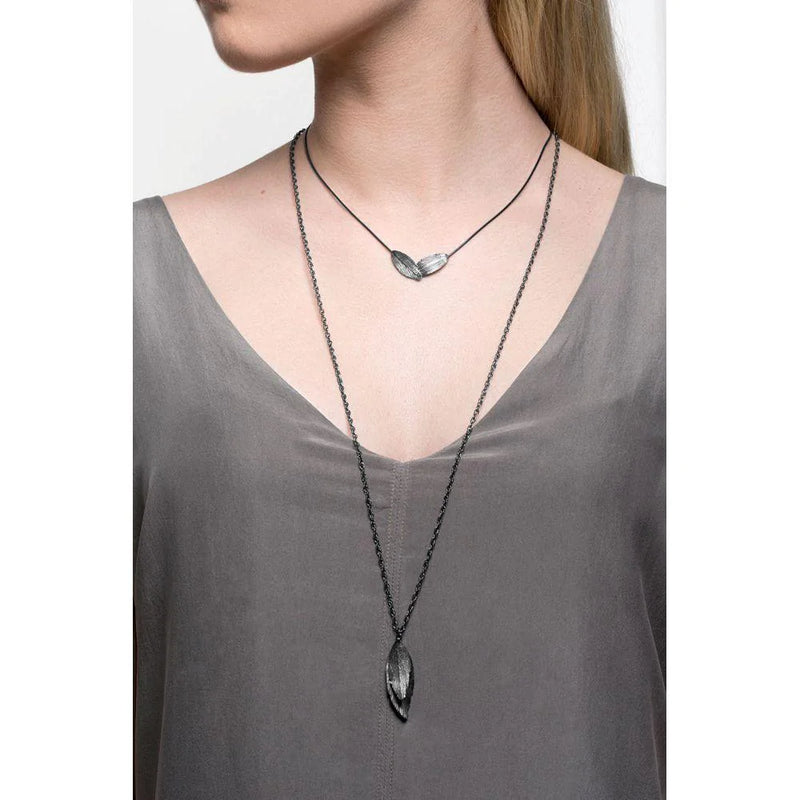 RAVEN NECKLACE oxidized silver