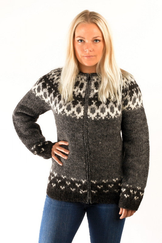 Icelandic sweaters and products - Skipper Wool Cardigan Grey Wool Sweaters - NordicStore