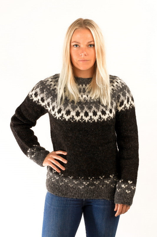 Icelandic sweaters and products - Skipper Wool Pullover Black Wool Sweaters - NordicStore