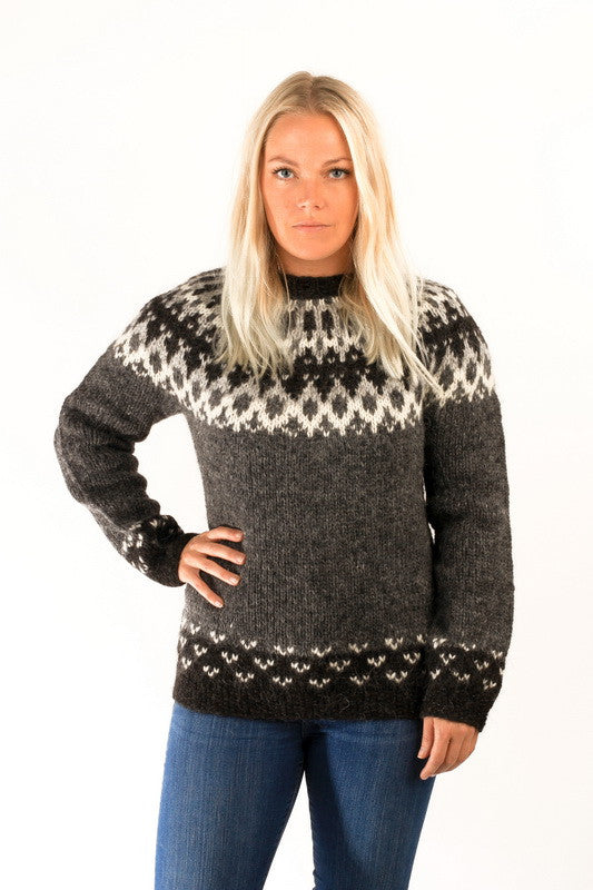 Icelandic sweaters and products - Skipper Wool Pullover Grey Wool Sweaters - NordicStore