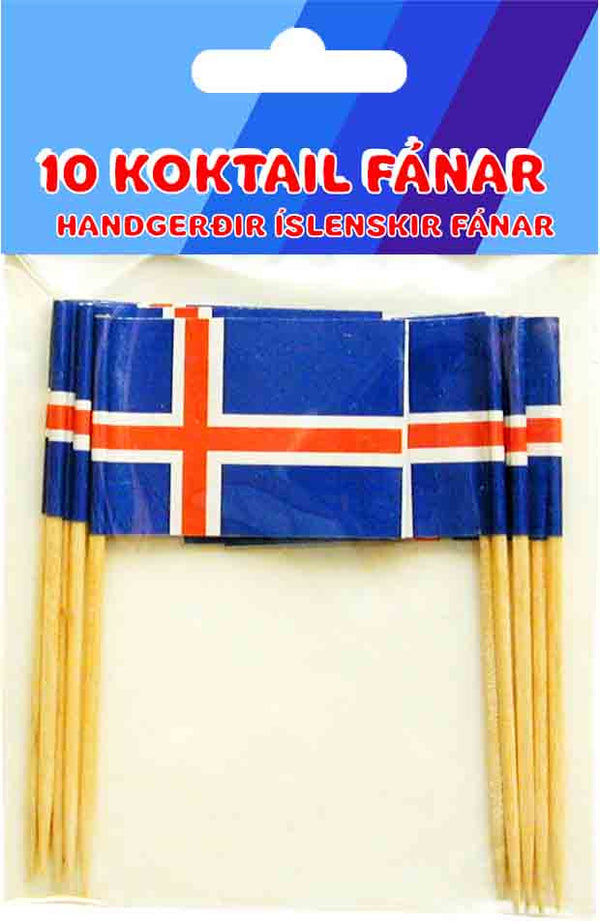 Icelandic sweaters and products - 10 Icelandic Cocktail Flags Fánavörur - NordicStore