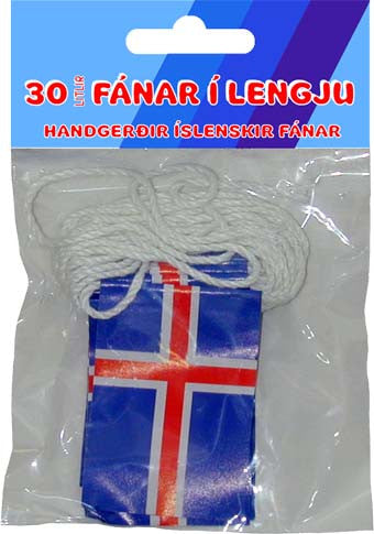 Icelandic sweaters and products - 30 Icelandic flags on a string Fánavörur - NordicStore