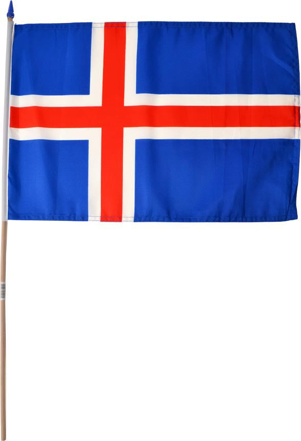 Icelandic sweaters and products - Icelandic nylon flag on a stick Fánavörur - NordicStore