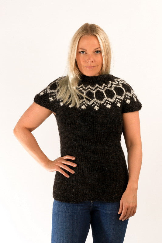 Icelandic sweaters and products - Wool Vest Black Wool Sweaters - NordicStore