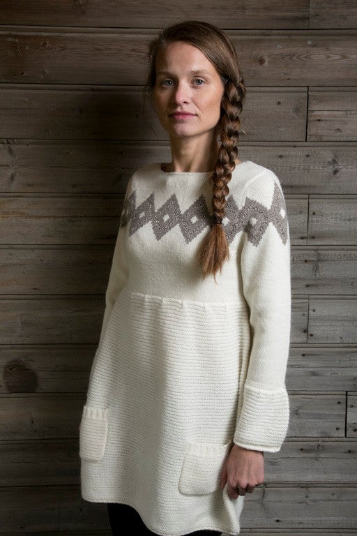 Icelandic sweaters and products - Freyja Dress White Icelandic Design - NordicStore