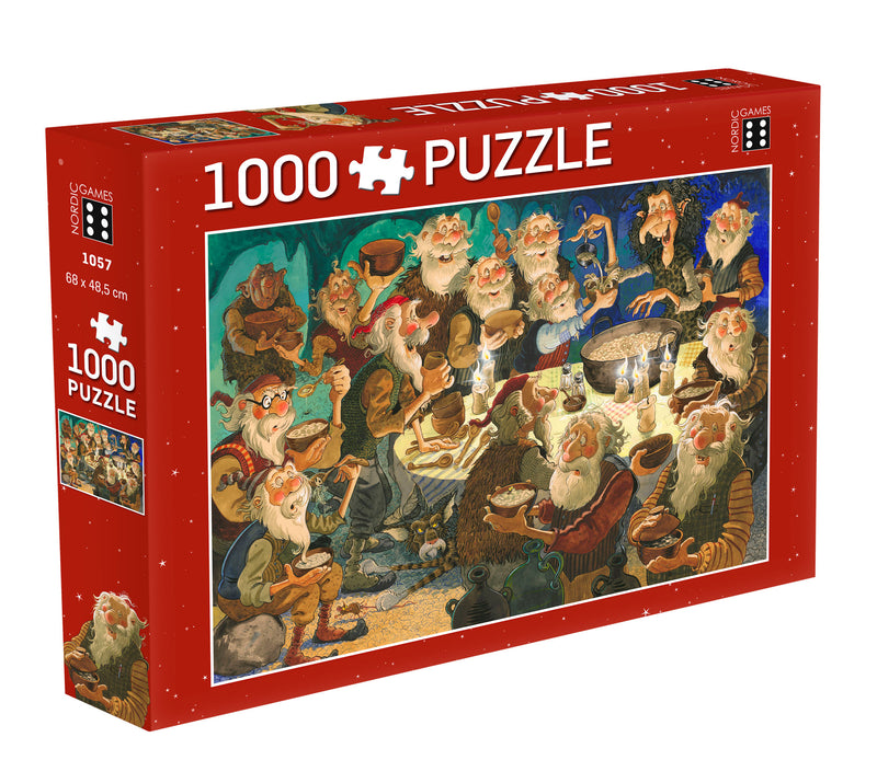 Icelandic sweaters and products - Yule Lads Christmas Porridge- Jigsaw Puzzle (1000pcs) Puzzle - NordicStore