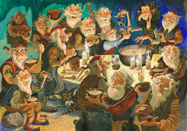 Icelandic sweaters and products - Yule Lads Christmas Porridge- Jigsaw Puzzle (1000pcs) Puzzle - NordicStore